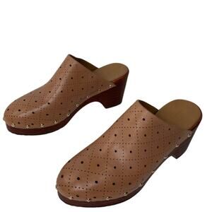 Aerosoles by Martha Stewart Leather Doris Clogs in Camel Womens Size 9M